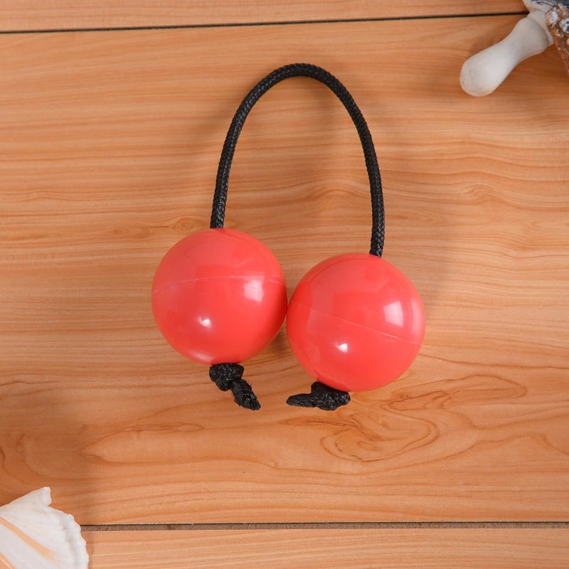 MGTECH 2 Pairs Aslatua Shakers, Kashaka Musical Percussion Instrument African Asalato Shaker Rhythmic Balls, Red - Image 5